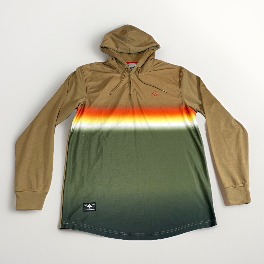 LRG Lifted Research Group Large‎ Men 1/4 Button Pullover Hoodie Sweatshirt